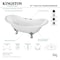 Aqua Eden Clawfoot Bathtubs, 61 L, 30.13 W, White/Brushed Nickel, Cast Iron VCT7DS6130NC8 - alternate 2
